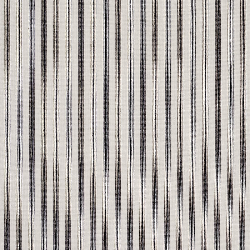 Wellfleet Ticking Stripe fabric in black color - pattern number 60077 - by Schumacher in the New Traditional collection