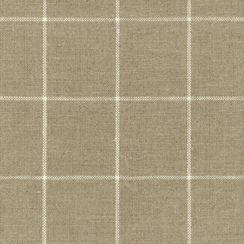 Glenariff Linen Check fabric in natural color - pattern number 62110 - by Schumacher in the Naturals/Plains collection