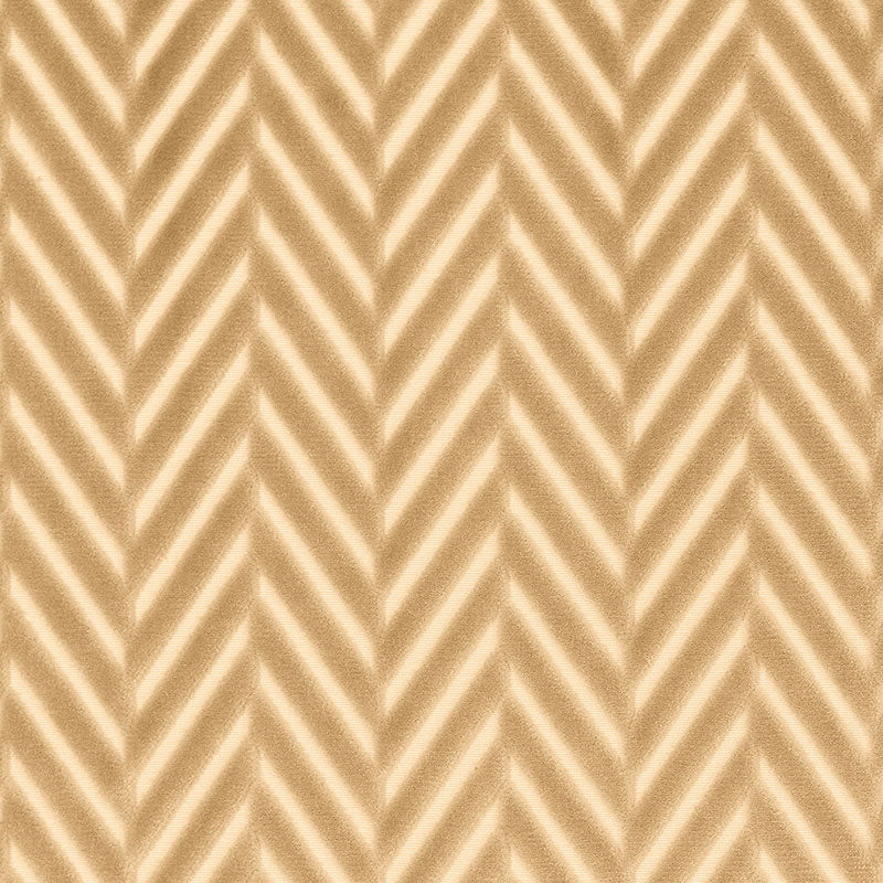 Regent Velvet Herringbone fabric in champagne color - pattern number 62170 - by Schumacher in the Chroma collection