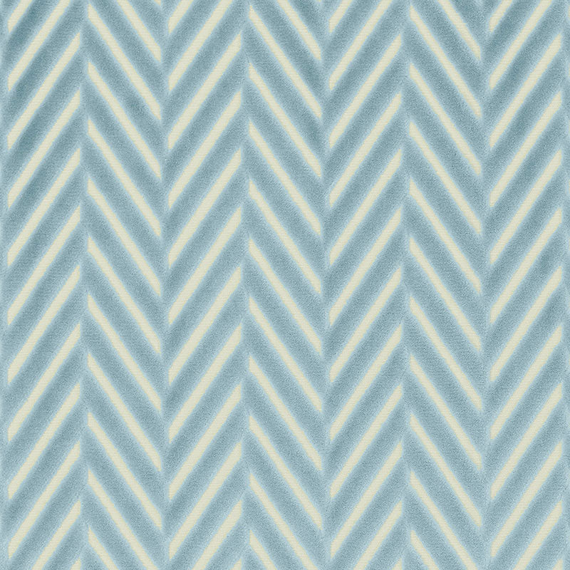 Regent Velvet Herringbone fabric in aqua color - pattern number 62171 - by Schumacher in the Chroma collection