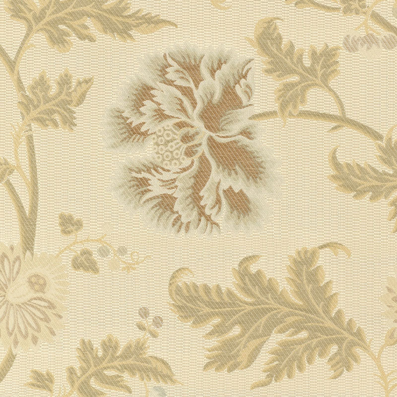 Lampasso Flori fabric in aqua color - pattern number 62190 - by Schumacher in the Palazzo collection
