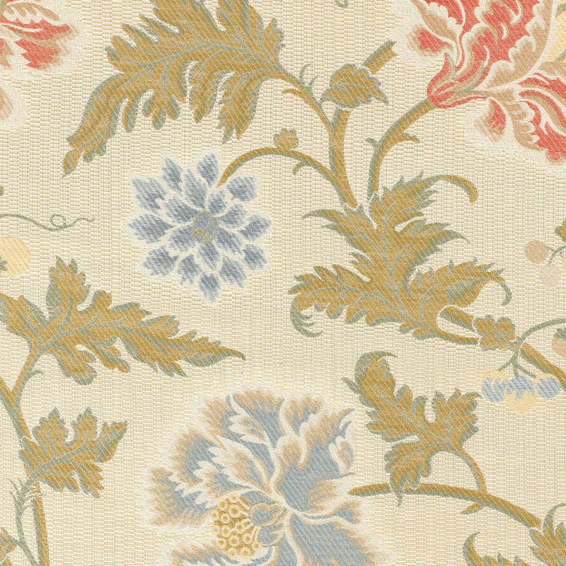 Lampasso Flori fabric in berry color - pattern number 62192 - by Schumacher in the Palazzo collection