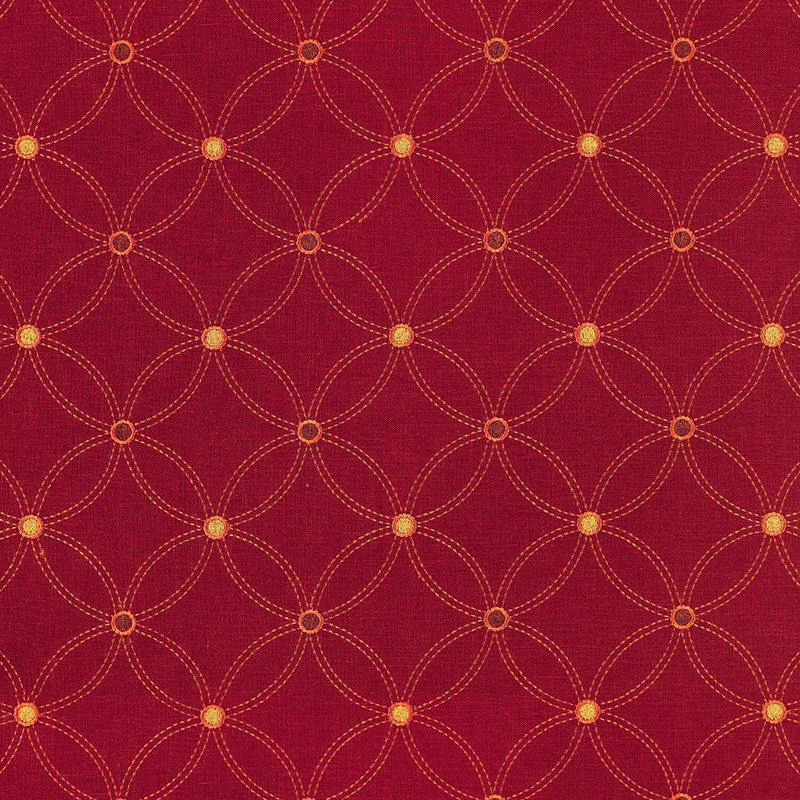 Nexus Embroidery fabric in persimmon color - pattern number 62253 - by Schumacher in the Modern Wovens collection