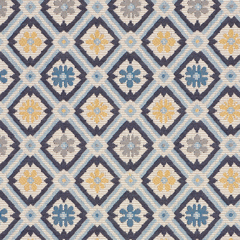Savonnerie Tapestry fabric in blue color - pattern number 62493 - by Schumacher in the Classic Wovens collection