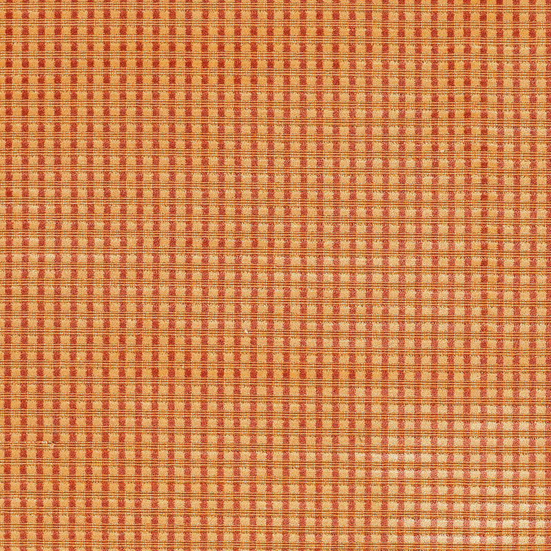 Trianon Velvet Check fabric in terracotta color - pattern number 62590 - by Schumacher in the Chroma collection