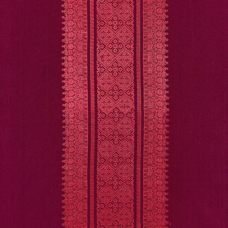 Saree Stripe fabric in mulberry color - pattern number 62663 - by Schumacher in the Couture collection