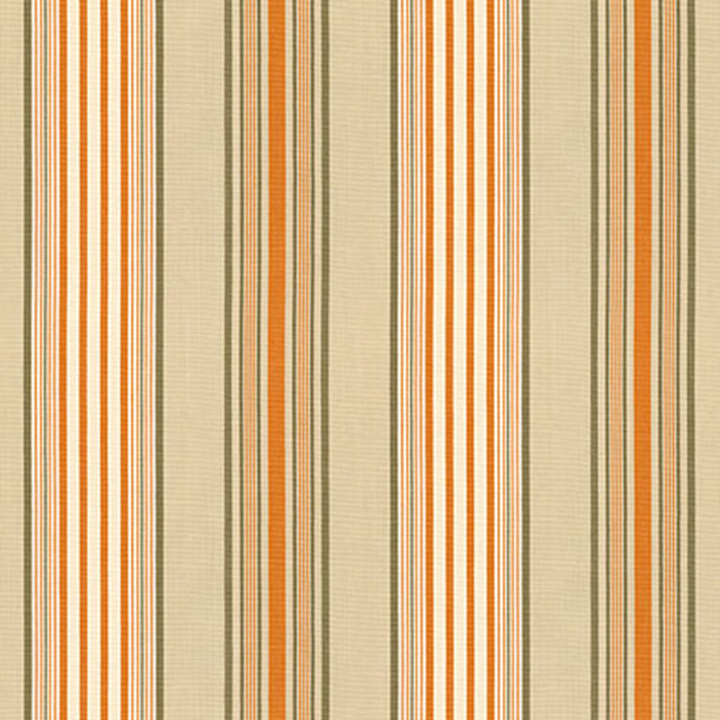 Saratoga Cotton Stripe fabric in beige  mocha  pumpkin color - pattern number 62961 - by Schumacher in the Perennial Favorites collection