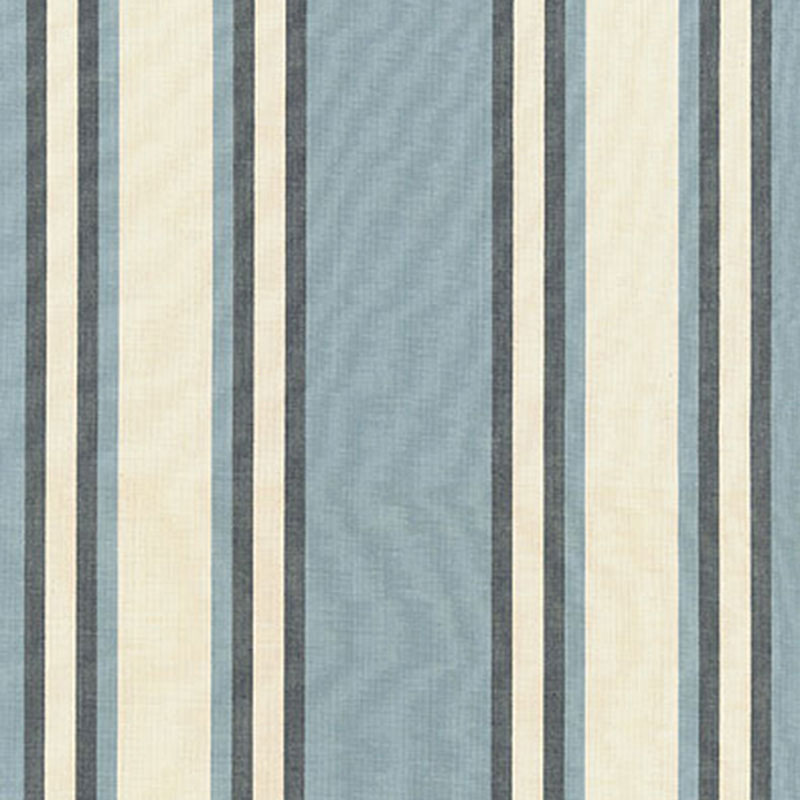 Seneca Cotton Stripe fabric in chambray indigo color - pattern number 62980 - by Schumacher in the Perennial Favorites collection