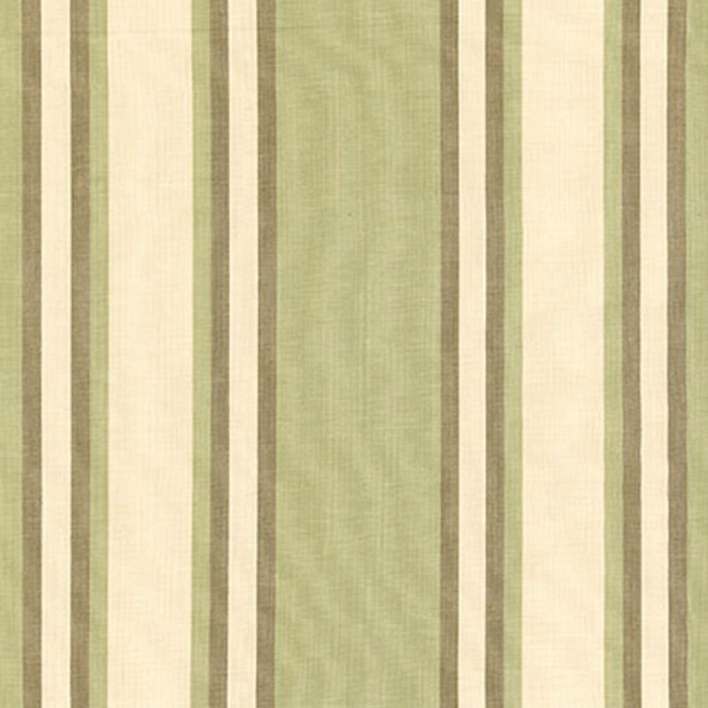 Seneca Cotton Stripe fabric in green tea mocha color - pattern number 62983 - by Schumacher in the Perennial Favorites collection