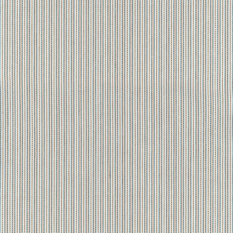 Baker Cotton Stripe fabric in ivory aqua mocha color - pattern number 63000 - by Schumacher in the Essentials: Classic Stripe collection