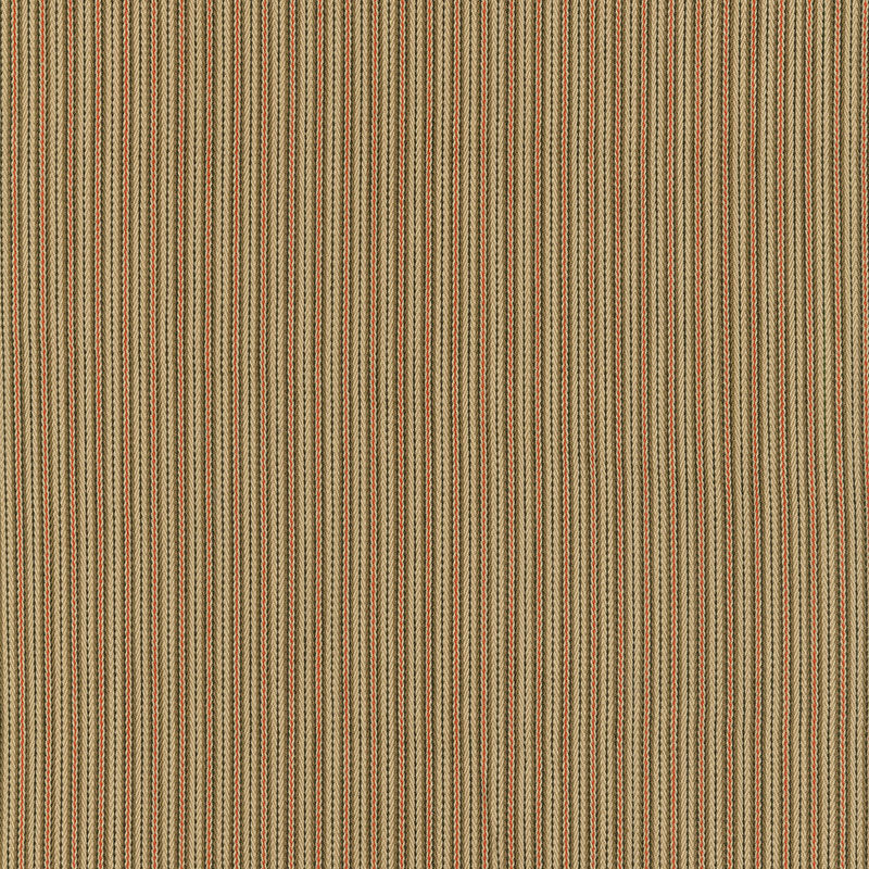 Baker Cotton Stripe fabric in flax mocha red color - pattern number 63004 - by Schumacher in the Essentials: Classic Stripe collection