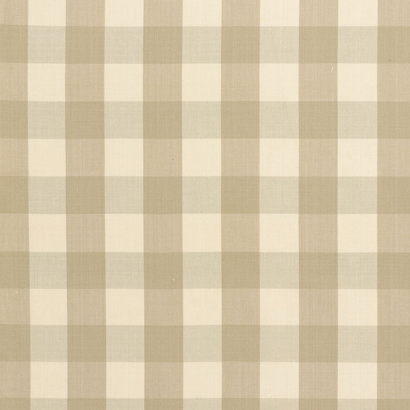 Camden Cotton Check fabric in beige color - pattern number 63031 - by Schumacher in the Revisit Of Popular Patterns collection