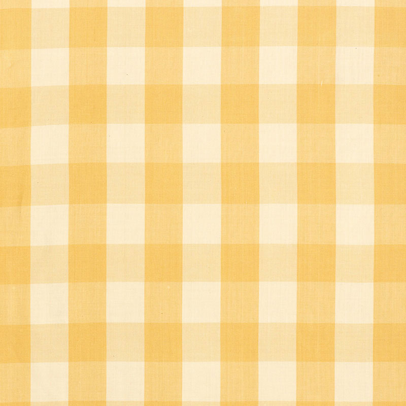 Camden Cotton Check fabric in straw color - pattern number 63032 - by Schumacher in the Revisit Of Popular Patterns collection