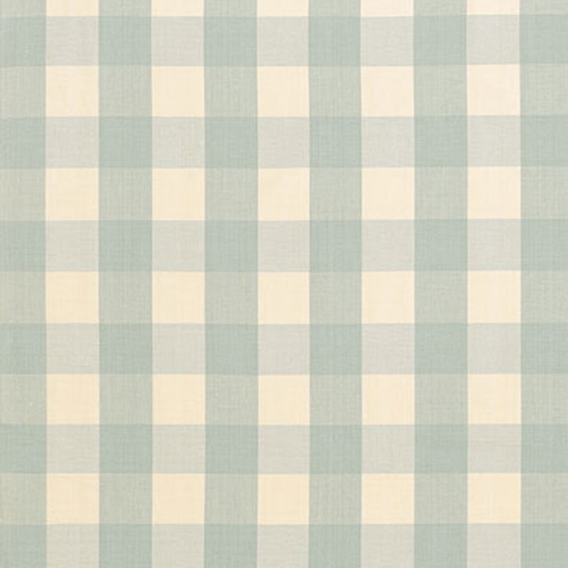 Camden Cotton Check fabric in aqua color - pattern number 63037 - by Schumacher in the Revisit Of Popular Patterns collection