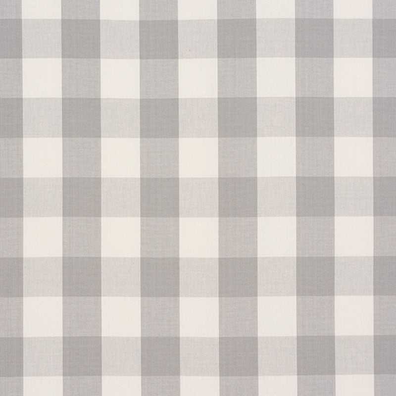 Camden Cotton Check fabric in grey color - pattern number 63047 - by Schumacher in the Revisit Of Popular Patterns collection