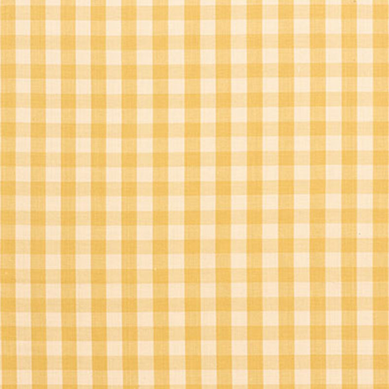 Elton Cotton Check fabric in straw color - pattern number 63052 - by Schumacher in the Revisit Of Popular Patterns collection