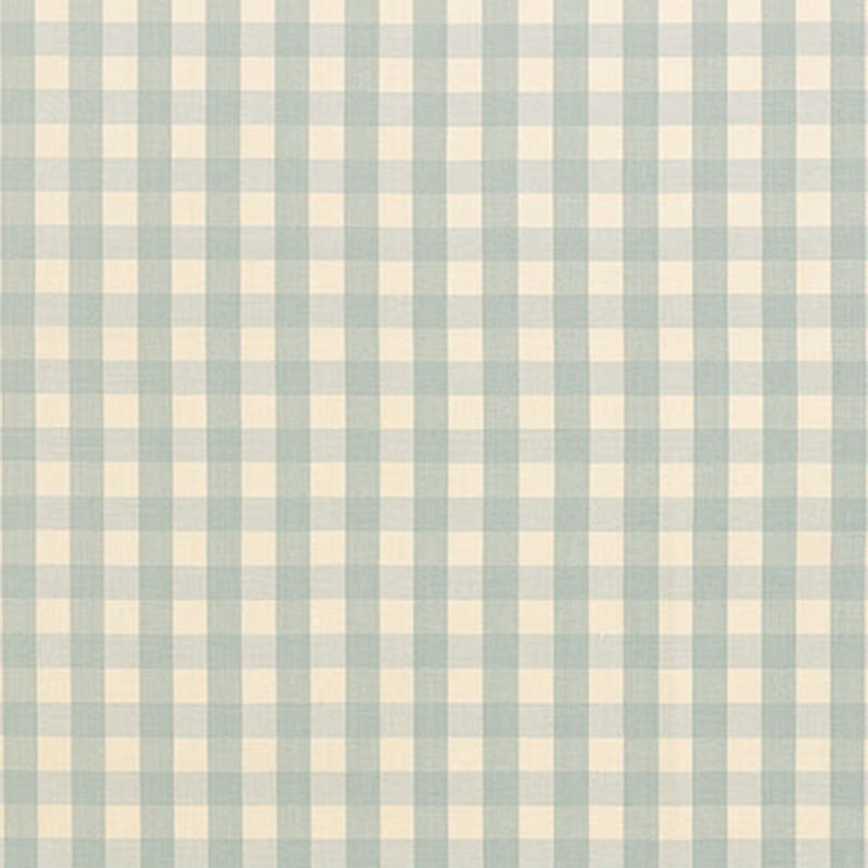 Elton Cotton Check fabric in aqua color - pattern number 63057 - by Schumacher in the Revisit Of Popular Patterns collection