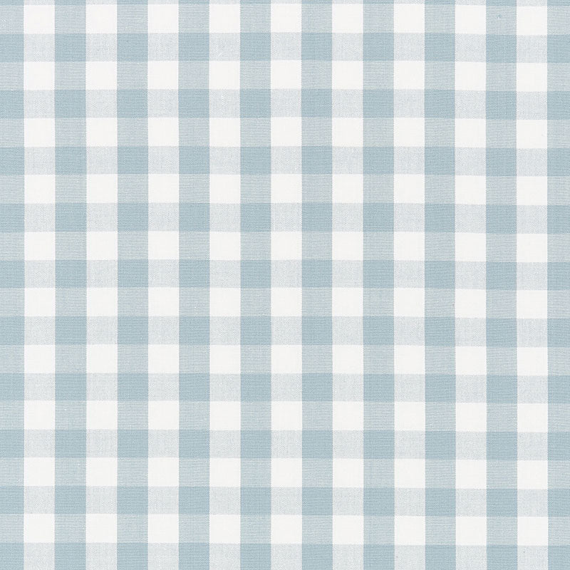 Elton Cotton Check fabric in sky color - pattern number 63066 - by Schumacher in the French Revolution collection