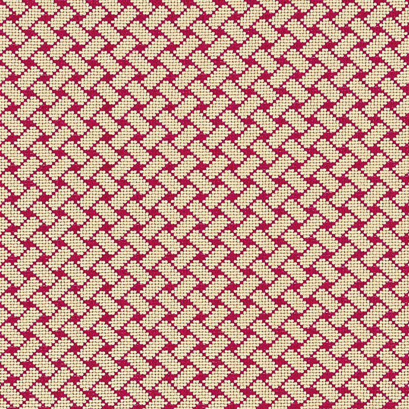 Bristol Weave Epingle fabric in carmine color - pattern number 63395 - by Schumacher in the Essentials: Small-Scale Upholstery I collection