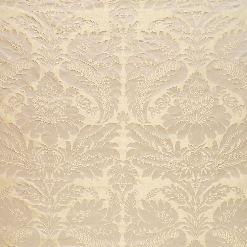 Bennet Silk Damask fabric in platinum color - pattern number 63734 - by Schumacher in the Pemberley Silks collection