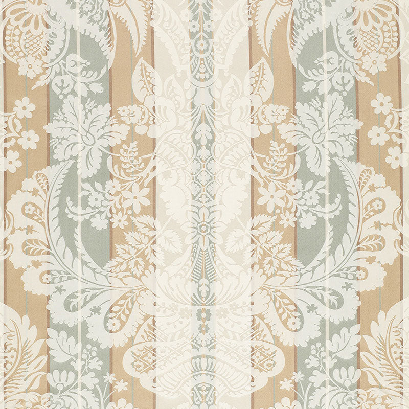 Savannah Imberline Damask fabric in ciel color - pattern number 64391 - by Schumacher in the Palazzo collection