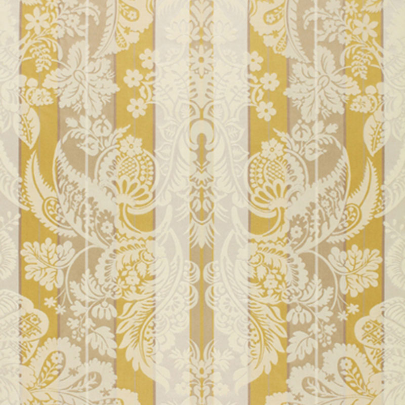 Savannah Imberline Damask fabric in chardonnay color - pattern number 64393 - by Schumacher in the Palazzo collection