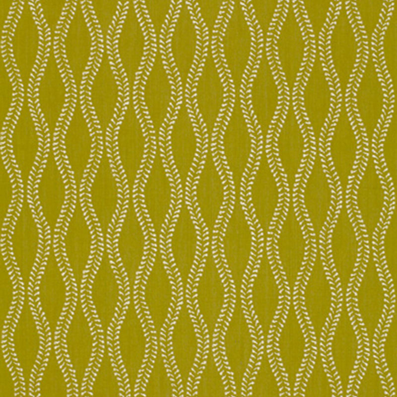 Undulation fabric in chartreuse color - pattern number 64401 - by Schumacher in the Tessera collection