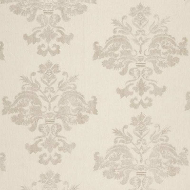 Margaux Linen Embroidery fabric in winter white color - pattern number 64470 - by Schumacher in the Palazzo collection