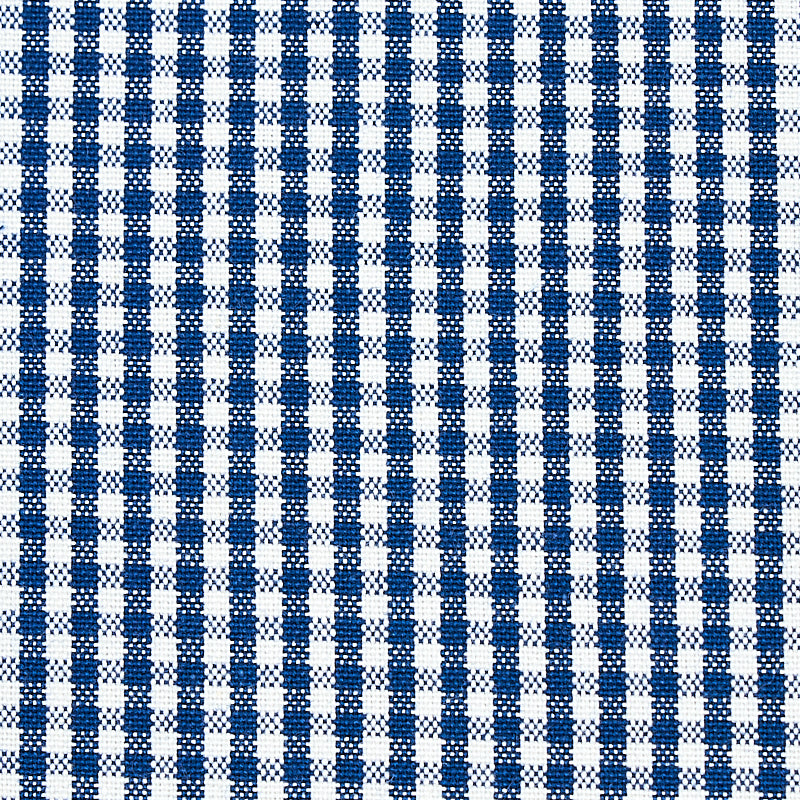 Barnet Cotton Check fabric in navy color - pattern number 64628 - by Schumacher in the Rhapsody In Blue collection