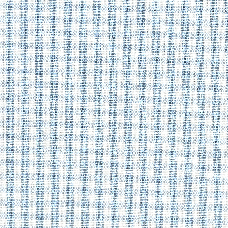 Barnet Cotton Check fabric in sky color - pattern number 64629 - by Schumacher in the Rhapsody In Blue collection
