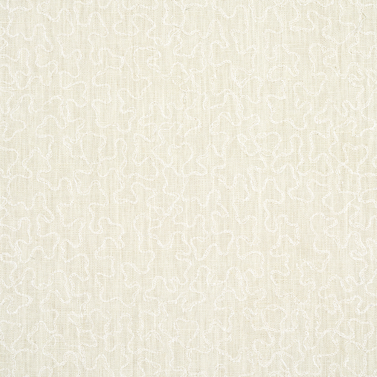 Vermicelli Embroidery fabric in pearl color - pattern number 64673 - by Schumacher in the Chroma collection
