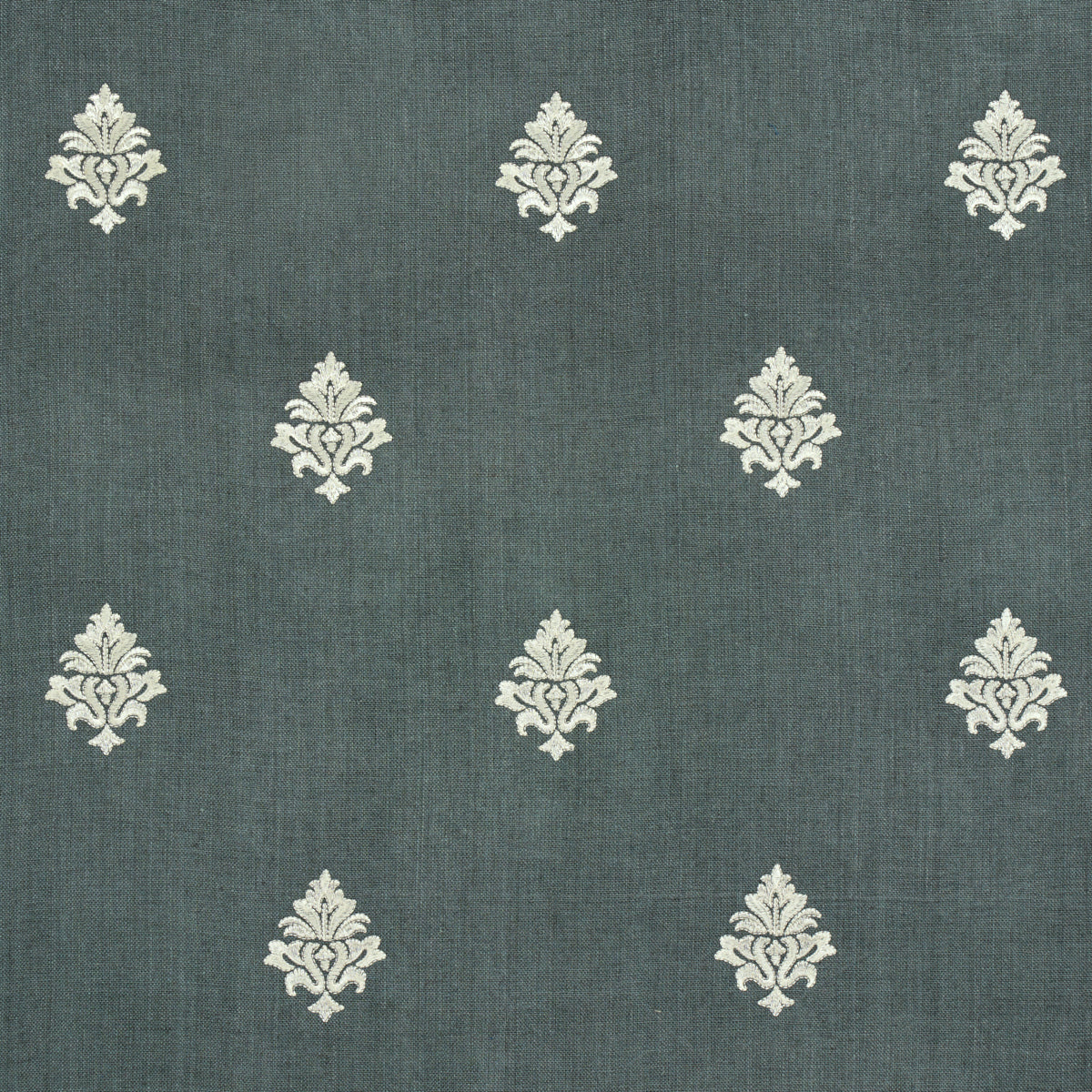 Lorenzo Embroidery fabric in midnight color - pattern number 64721 - by Schumacher in the Chroma collection