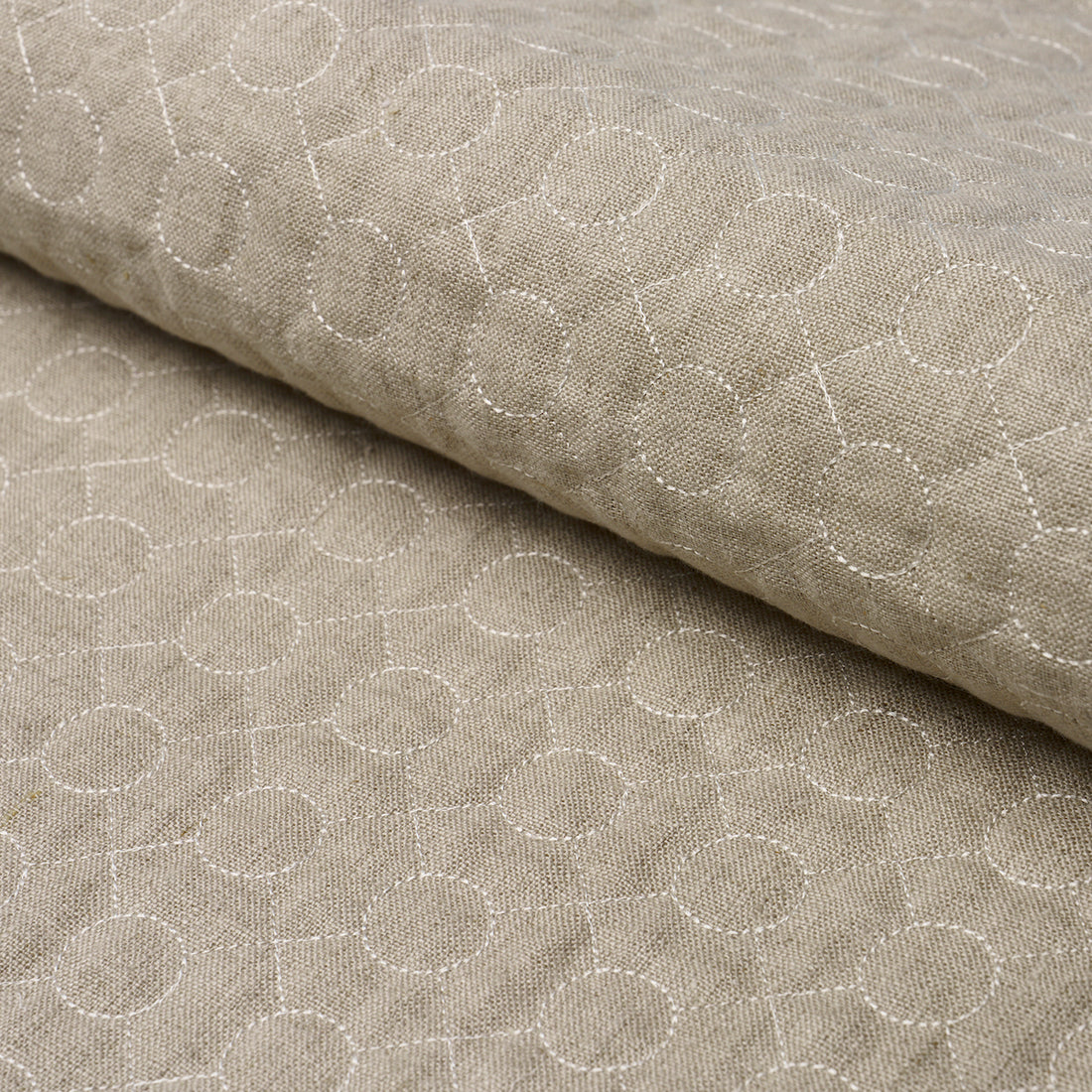 Arles Embroidery fabric in greige color - pattern number 65000 - by Schumacher in the Au Naturel collection