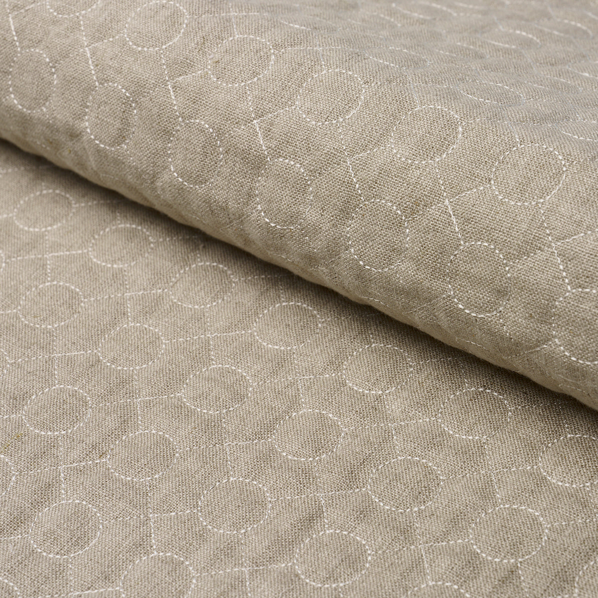 Arles Embroidery fabric in greige color - pattern number 65000 - by Schumacher in the Au Naturel collection