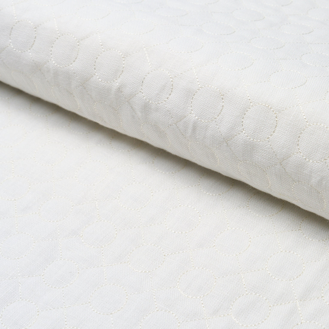 Arles Embroidery fabric in oyster color - pattern number 65001 - by Schumacher in the Au Naturel collection