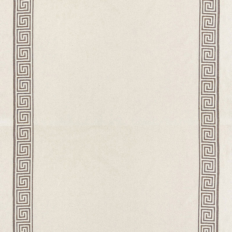 Greek Key Embroidery II fabric in truffle color - pattern number 65250 - by Schumacher in the Au Naturel collection
