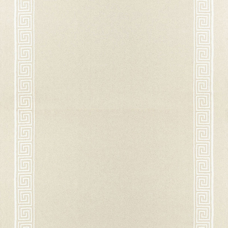 Greek Key Embroidery II fabric in oyster color - pattern number 65252 - by Schumacher in the Au Naturel collection