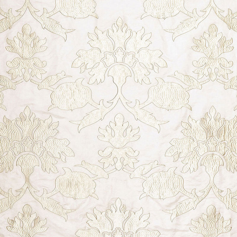 Roussillon Embroidery fabric in chalk color - pattern number 65291 - by Schumacher in the Au Naturel collection