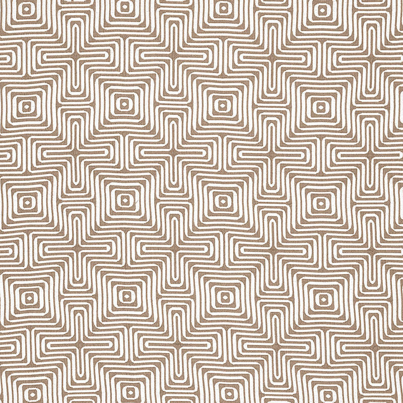 Amazing Maze Indoor Outdoor fabric in sand color - pattern number 65323 - by Schumacher in the Trina Turk collection