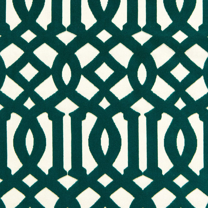 Imperial Trellis Velvet fabric in peacock color - pattern number 65590 - by Schumacher in the Chroma collection