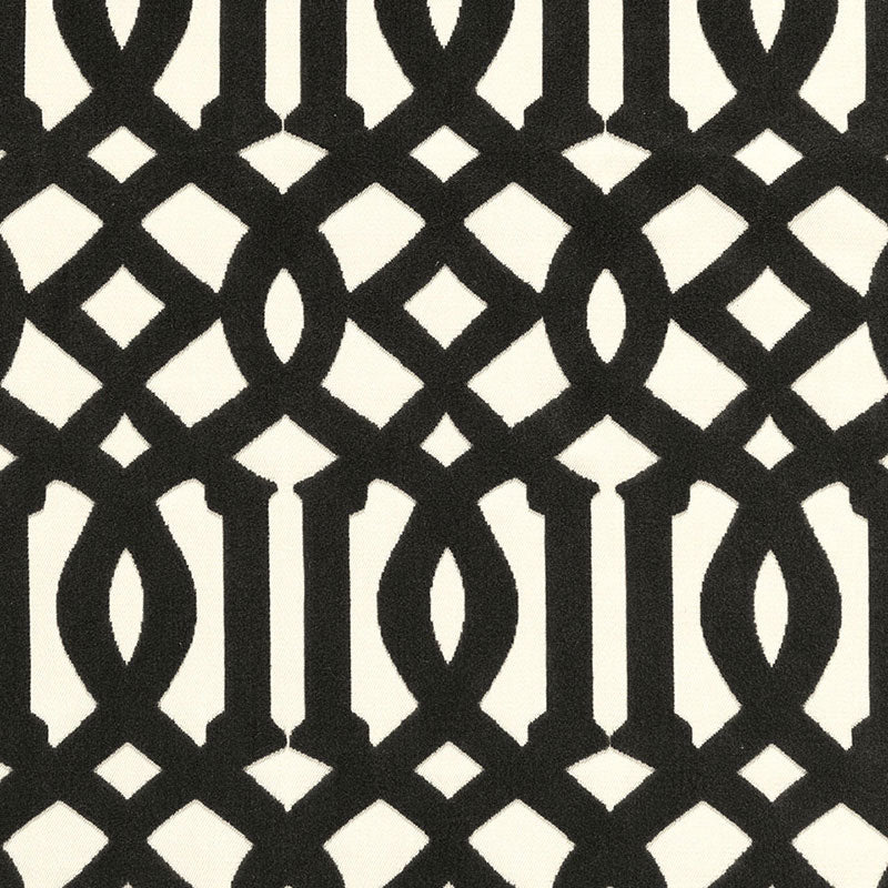 Imperial Trellis Velvet fabric in noir color - pattern number 65593 - by Schumacher in the Chroma collection