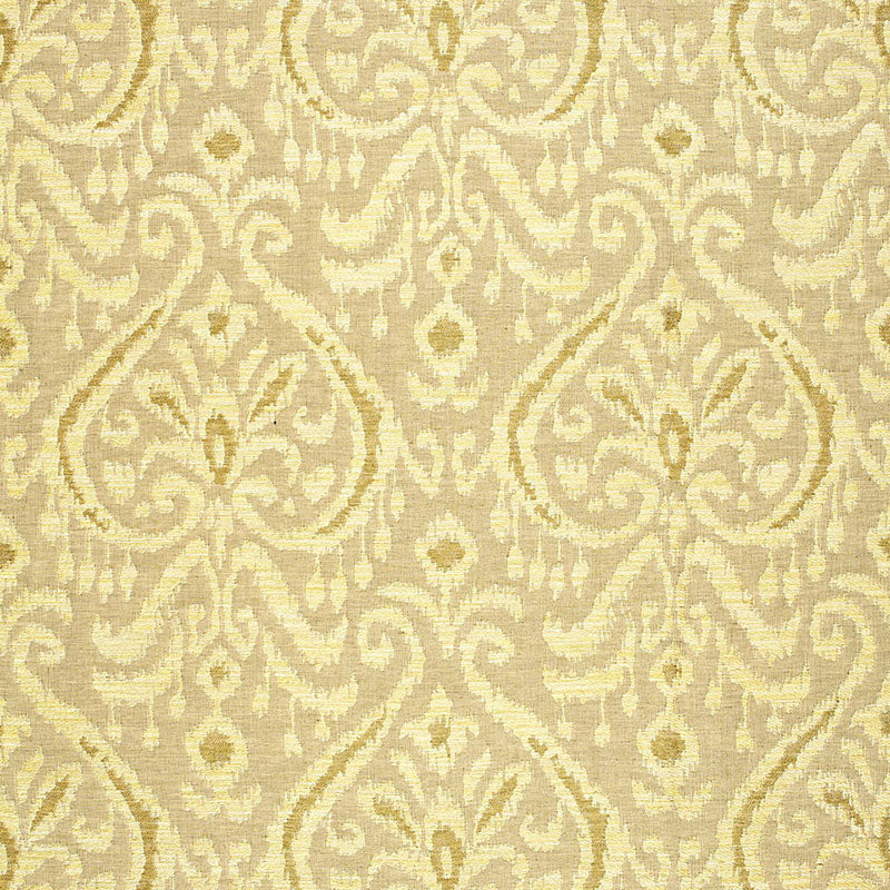 Maroc Linen Damask fabric in sauterne color - pattern number 65633 - by Schumacher in the Chroma collection