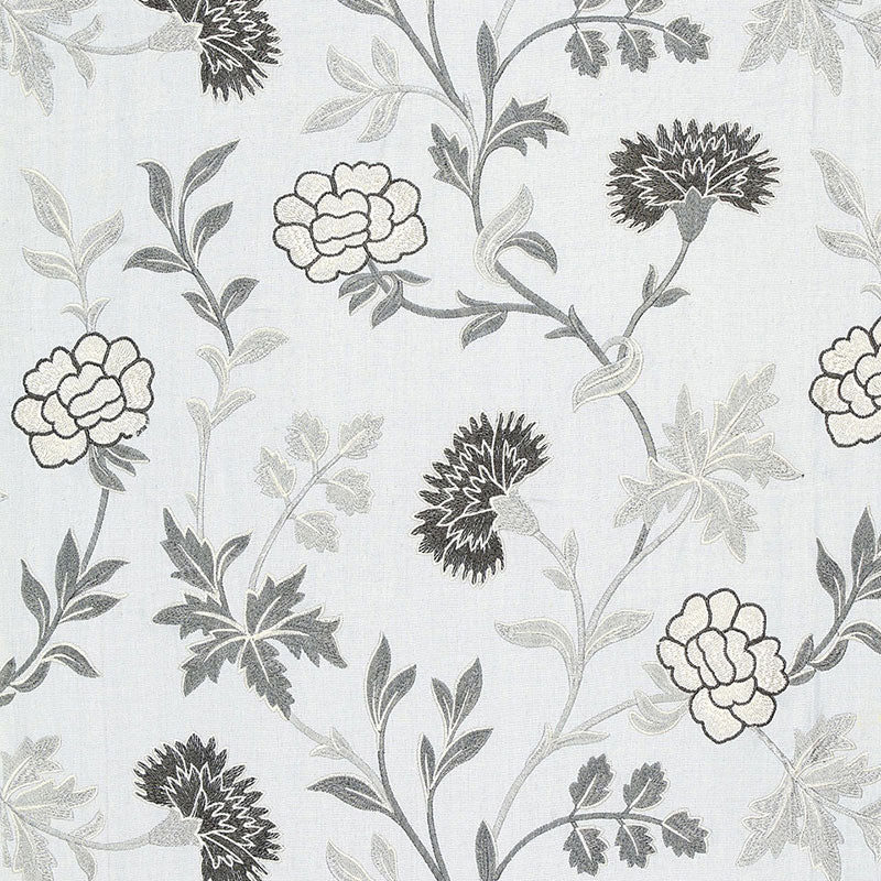 Sheridan Embroidery fabric in grisaille color - pattern number 65663 - by Schumacher in the Chroma collection