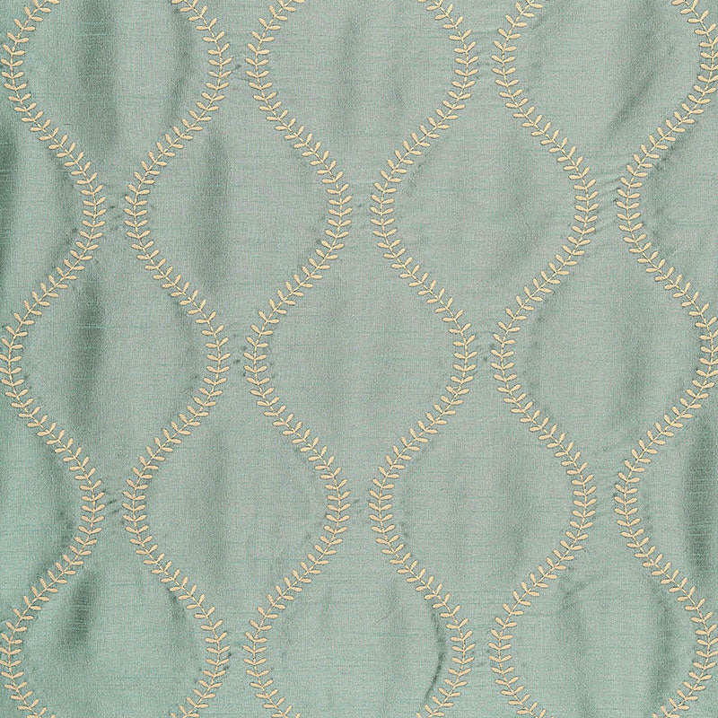 Agadir Embroidery fabric in aqua color - pattern number 65753 - by Schumacher in the Chroma collection