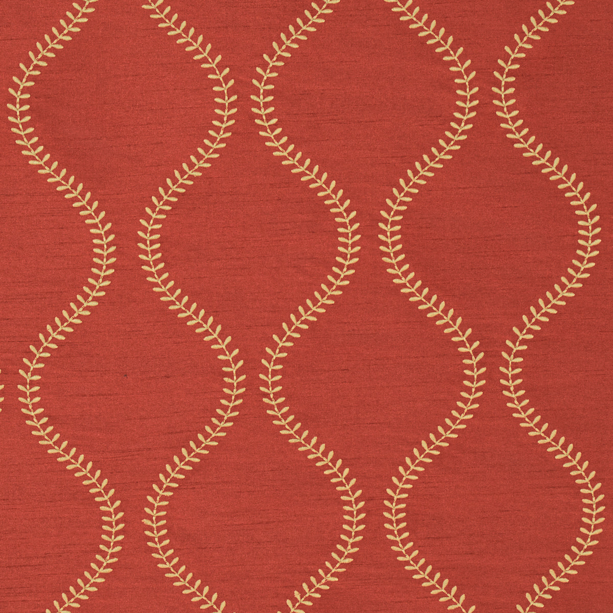 Agadir Embroidery fabric in spice color - pattern number 65754 - by Schumacher in the Chroma collection