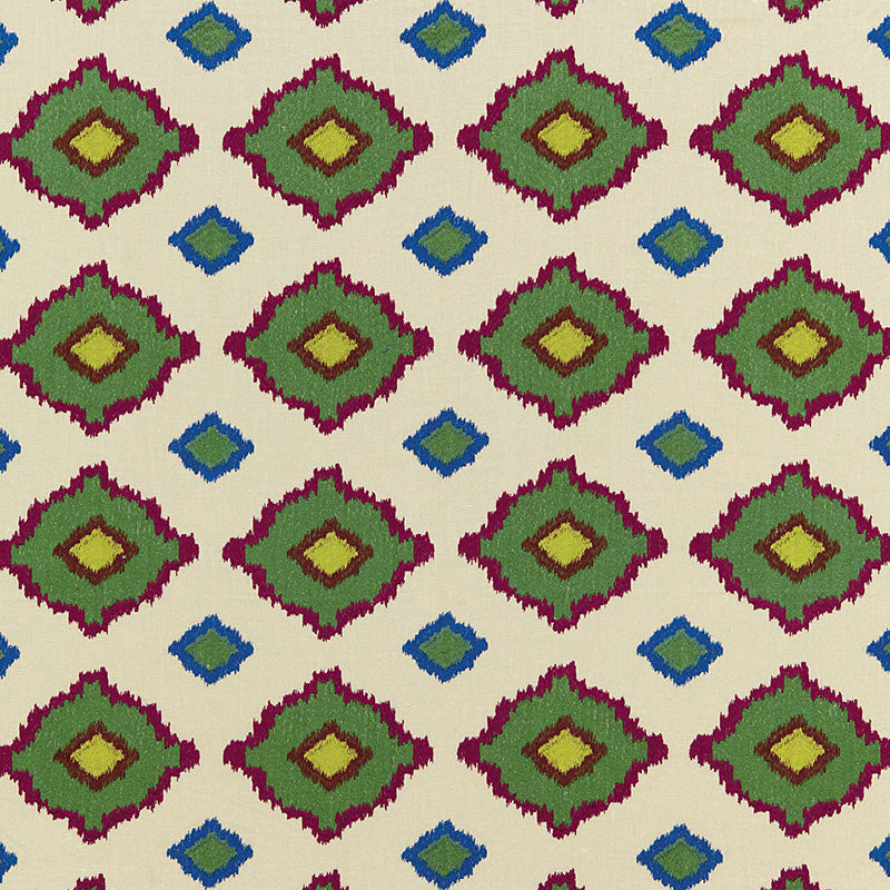 Sikar Embroidery fabric in jewel color - pattern number 65781 - by Schumacher in the Martyn Lawrence Bullard collection