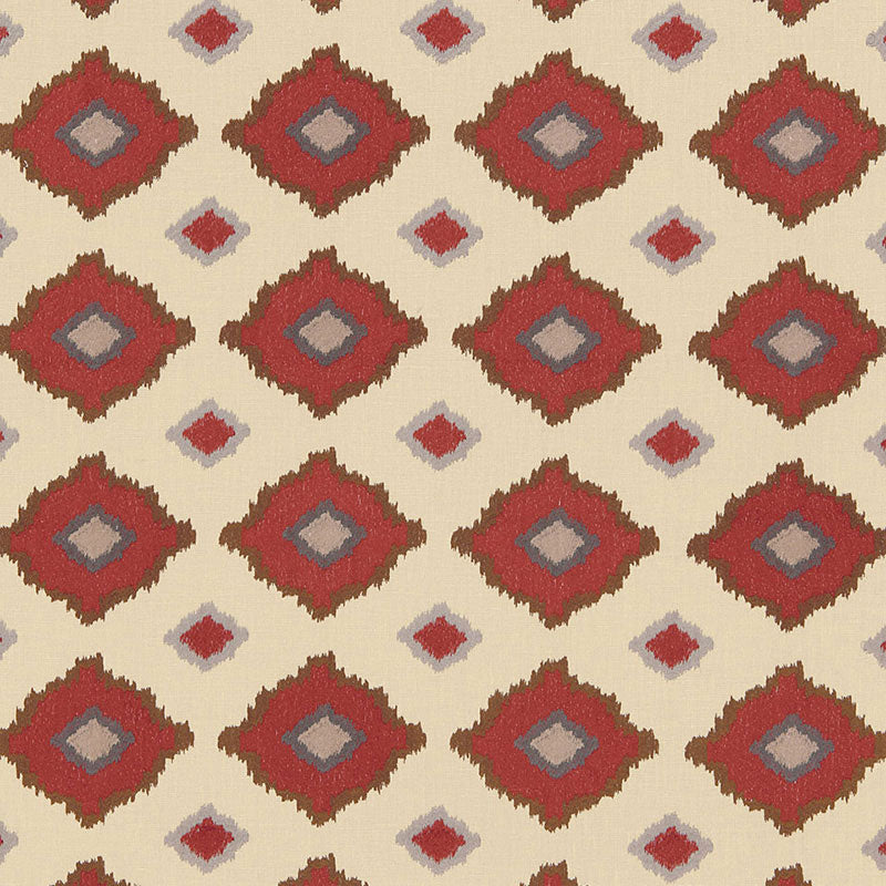 Sikar Embroidery fabric in pomegranate color - pattern number 65783 - by Schumacher in the Martyn Lawrence Bullard collection
