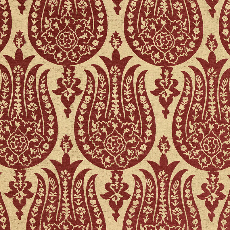 Izmir Chenille fabric in red earth color - pattern number 65862 - by Schumacher in the Chroma collection