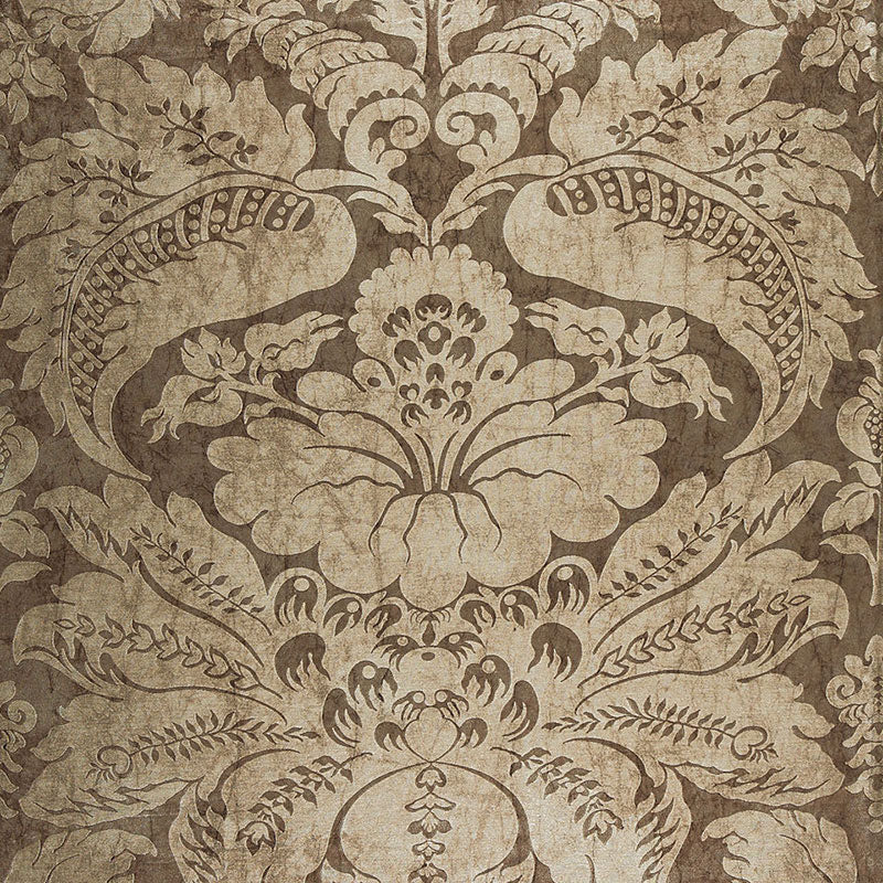 Cordwain Damask fabric in mica color - pattern number 65870 - by Schumacher in the Chroma collection