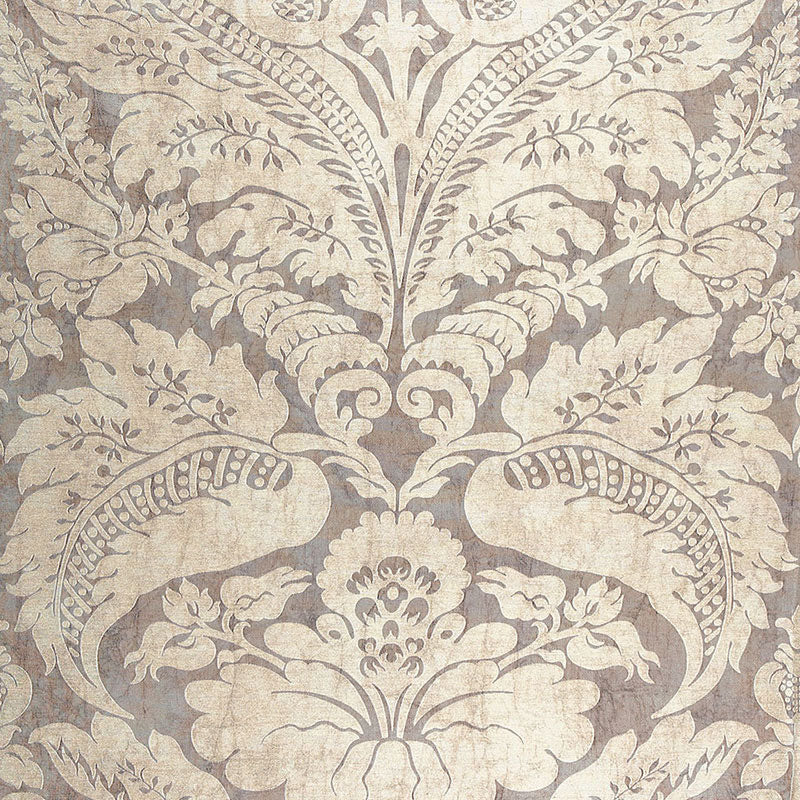 Cordwain Damask fabric in amethyst color - pattern number 65871 - by Schumacher in the Chroma collection